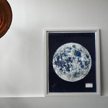 Unframed Large Mt. Marilyn Lunar Map Signed by Captain Jim Lovell  (Limited Edition of 10)