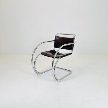 Mid century Bauhaus MR20 armchair by Mies van der Rohe for Knoll USA 1980s 