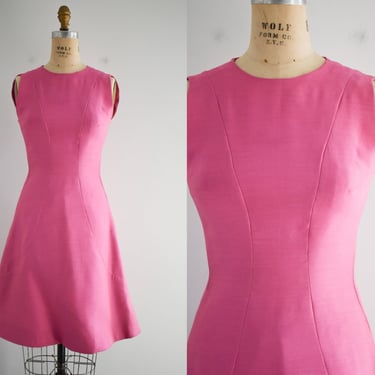 1960s Pauline Trigere Pink Mini Dress 