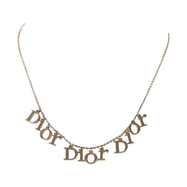 Dior Silver Triple Logo Necklace