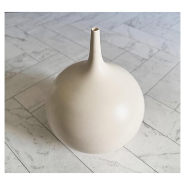 SHIPS NOW- Seconds Sale- Ceramic Stoneware Round Rotund Bottle Vase in White Matte Glaze - handmade studio ceramics clean modern minimal 