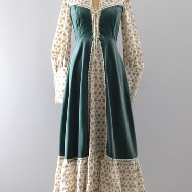 Gunne Sax Dress Green Velvet