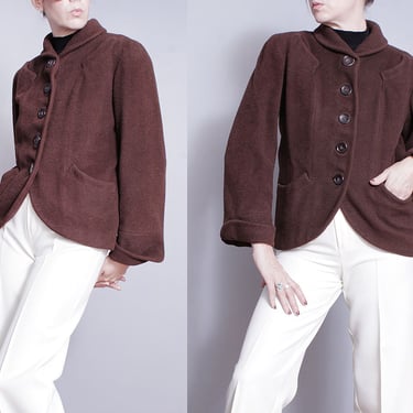 Vintage 1950's | Brown | Wool | Blazer | MCM | Mid Century | Jacket | S/M 