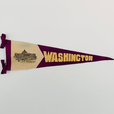 Vintage Washington DC Congressional Library Sewn Letter Pennant 