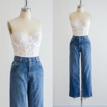 high waisted jeans 90s vintage Eddie Bauer straight leg jeans 