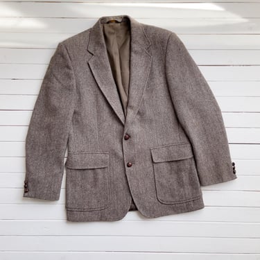 Vintage Herringbone Tweed Coat, medium Large / 80s Dark | Sought