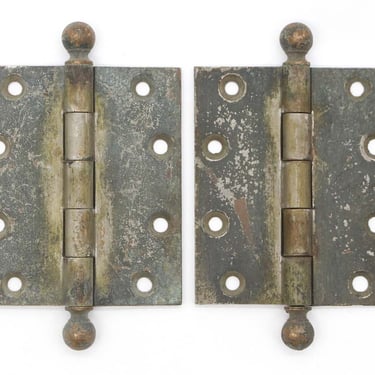 Pair of 3.5 x 3.5 Brass Yale & Towne Classic Door Hinges