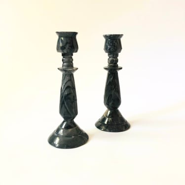 Stone Candle Holders - Set of 2 