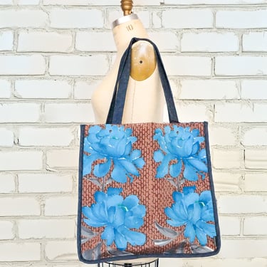 Upcycled Floral Print Handmade Quilted Tote Shopping Bag | Boho Tote Bag | Recycled Fabric Bag | Quilted Tote Bag | Ellemichelle 