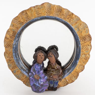 Beatrice Wood Manner Ceramic Figural Mirror