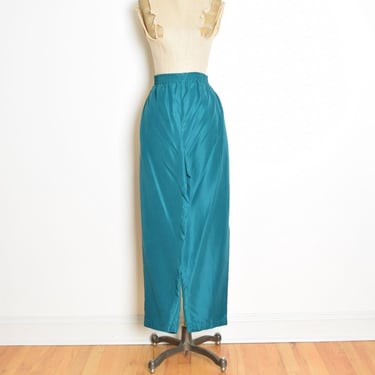 vintage 90s pants Diane von Furstenberg DVF teal silk high waisted lounge M clothing 