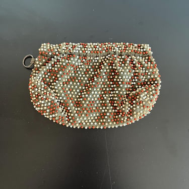 vintage 60s purse sage candy bead clutch bag 