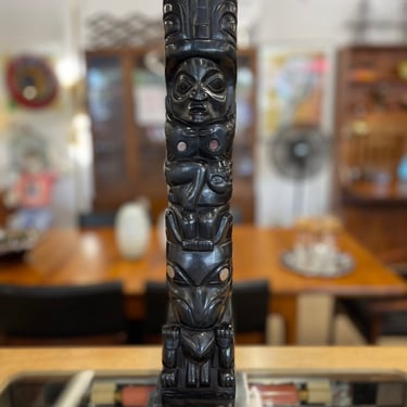 Vintage Reproduction American Museum of Natural History Haida Islands of the Queen Charlotte Totem Pole, c. 1954 