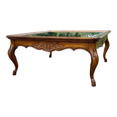 Drexel Heritage Carved Wood and Glass French Louis XV Coffee Table 