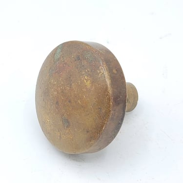 Single Vintage Flat Brass Door Knob Reclaimed Salvage 2.25