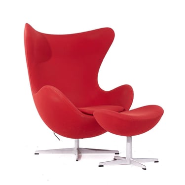 Arne Jacobsen for Fritz Hansen Mid Century Egg Chair with Ottoman - mcm 