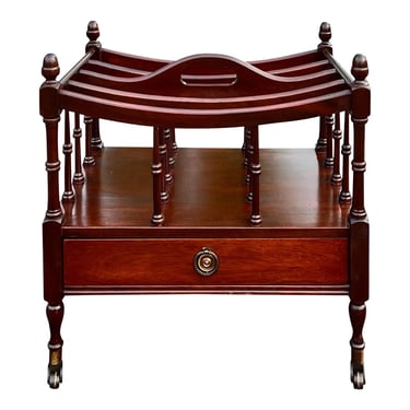 English Regency Style Mahogany Canterbury With Drawer 