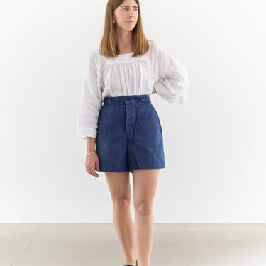 Vintage 30 Waist Blue Denim Shorts | Unisex French Workwear style | S073 