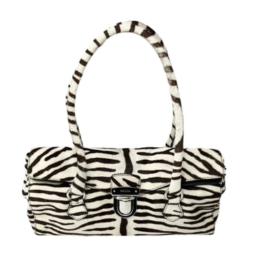 Prada Zebra Buckle Shoulder Bag