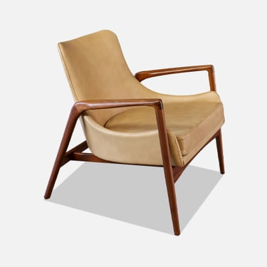 Ib Kofod-Larsen Teak & Leather Lounge Chair for Selig 
