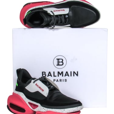 Balmain - Black, White &amp; Pink Chunky &quot;B-Bold&quot; Sneakers Sz 10