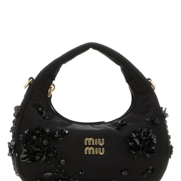 Miu Miu Women Black Duchesse Mini Wander Handbag