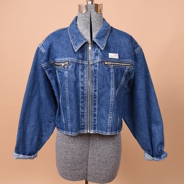 Blue Cropped Jean Jacket by Cobra America, L