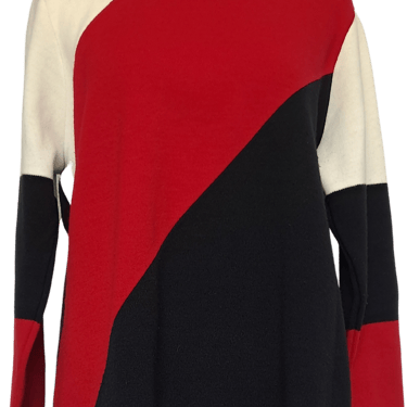 90s Colorblock Crewneck Tunic Sweater By Karen Lessly