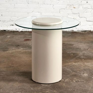 Steel Lacquer and Glass Side/End Table, Paul Mayen for Habitat 1970