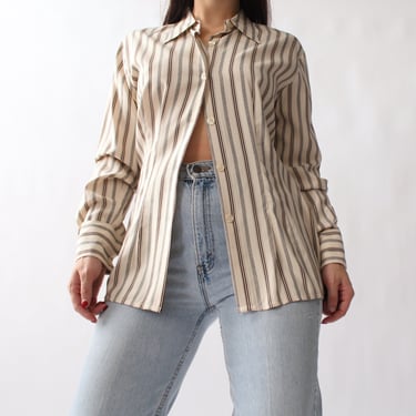 Vintage Striped Silk Blouse