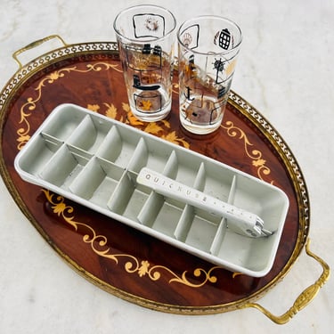 Vintage (1950s) Frigidaire Quickube Aluminum Ice Cube Tray, 14 cubes, retro kitchenware, farmhouse country kitchen, cocktail barware, gift 