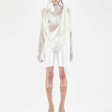 Transformable Knit Pullover in WHITE or GREEN