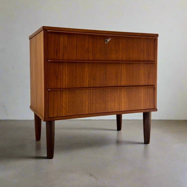 Danish Teak Three Drawer Chest / Dresser - #A1601