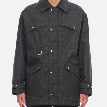 Fendi Men Blouson Coated Canvas Logo