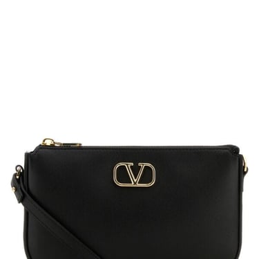 Valentino Garavani Women Black Leather Vlogo Crossbody Bag