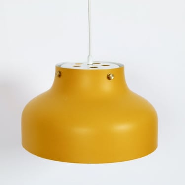 Scandinavian Metal Pendant Light in Mustard Yellow