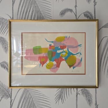 Lonny Schiff signed and numbered Framed Giclee, Summer Balloons, Abstract Art 