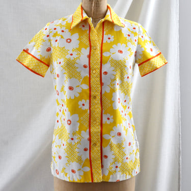 Vintage Yellow Floral Top