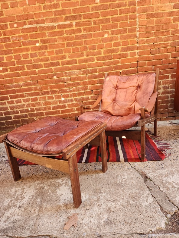 Bruksbro Danish Leather Lounge Chair