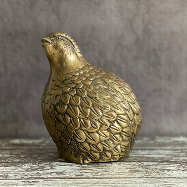 Large Vintage brass quail figurine, 6