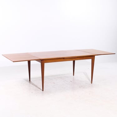 Johannes Andersen Style Mid Century Teak Hidden Leaf Dining Table - mcm 