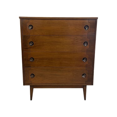 Free shipping within continental US - Vintage Mid Century Modern Dresser With Unique Hardware and Geometric Design. 