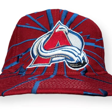 Vintage 90s Starter Colorado Avalanche Collision/ Shatter/ Lightning NHL Wool Blend SnapBack Hat Cap 