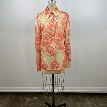 Vintage St. John Tie Dye Silk Shirt