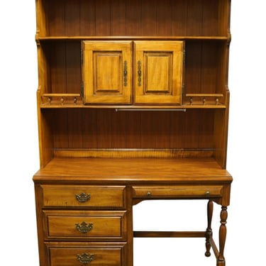 AMERICAN DREW Solid Hard Rock Maple Colonial / Early American 46" Student Desk w. Bookcase Top 38-560 / 38-556 