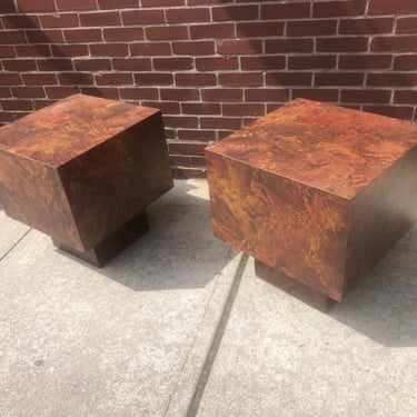 Pair of Brutalist Style End Tables 