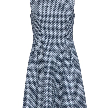 Kate Spade - Navy, White, &amp; Blue Tweed Sleeveless Dress Sz 2