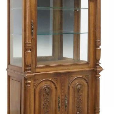 Vitrine, Display Cabinet, French, Carved Wood, Walnut, Glass, Vintage / Antique