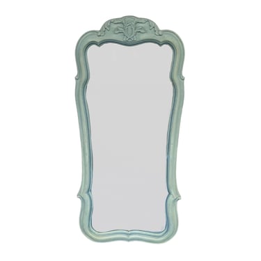 French Provincial Mirror 46x21 FREE SHIPPING Vintage Stanley Country Blue Green Narrow Wall Mirror 