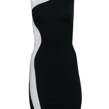Stella McCartney - Black &amp; White Curvy Colorblock Midi Dress Sz 0/2